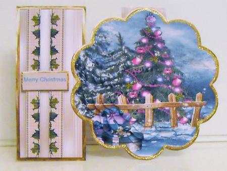 Christmas Tree and Baubles Petal Card by Pam Stubley