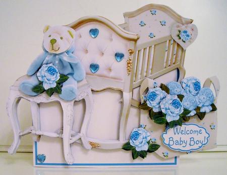 Flowers & Things Shaped Card Kit - Blue Nursery by Pam Stubley