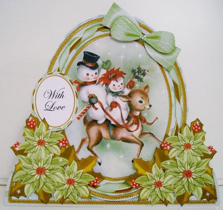 Reindeer Ride Special Large Oval Card Mini Kit by Pam Stubley