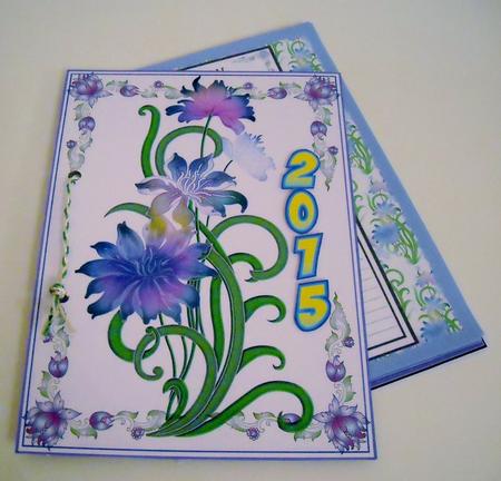 Perpetual Calendar - Purple Flowers by Pam Stubley