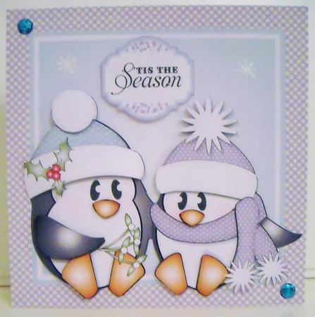 Penguin Kisses Christmas Topper by Pam Stubley