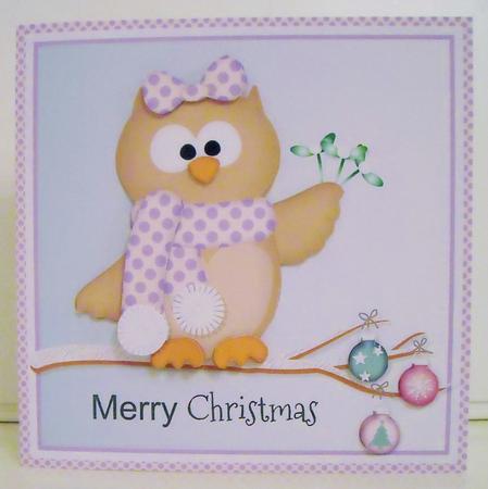 Owl with Mistletoe Christmas Topper by Pam Stubley
