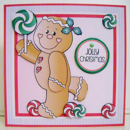 Ginger with Lollipop Christmas Topper by Pam Stubley