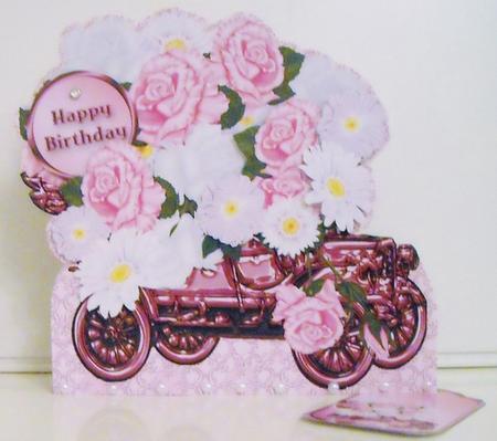 Vintage Car with Pink Cluster Card Mini Kit by Pam Stubley