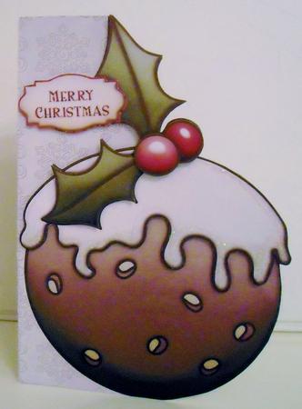 Figgy Pudding Shape Card A5 by Pam Stubley