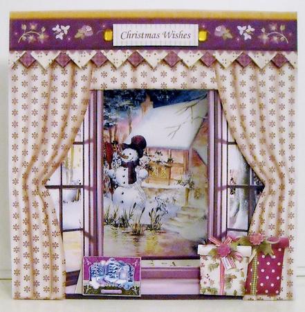 Winter Cottage Christmas Window Aperture 8x8 Mini Kit by Pam Stubley