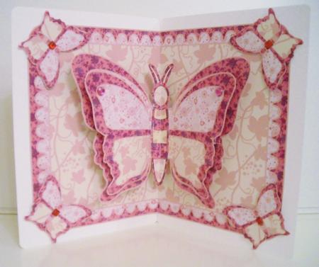 Double Pop-out Butterfly - Shades of Pink by Pam Stubley