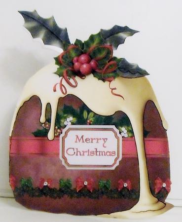 Christmas Pudding Shaped Card by Pam Stubley