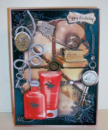 Aftershave with Charms Male Card by Pam Stubley