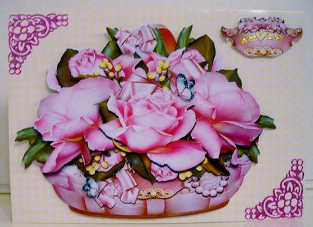 Soft Roses Decorative Basket by Pam Stubley