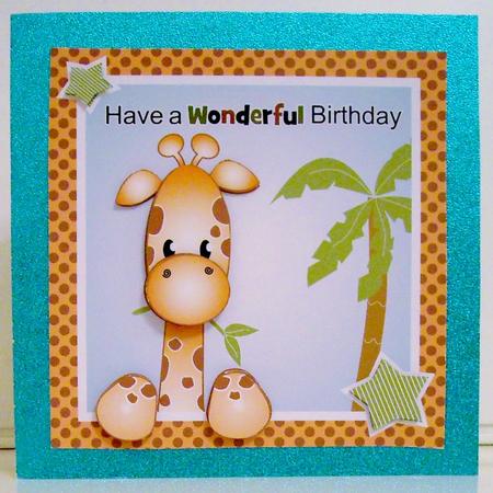 Giraffe Birthday Topper by Pam Stubley