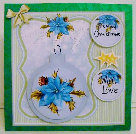 Poinsettia Bauble Christmas Topper Mini Kit by Pam Stubley