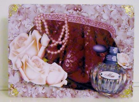 Glam Bag Shaped Card - Beautiful Burgandy by Pam Stubley
