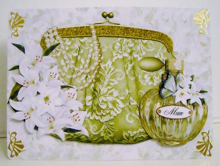 Glam Bag Shaped Card - Lilies by Pam Stubley