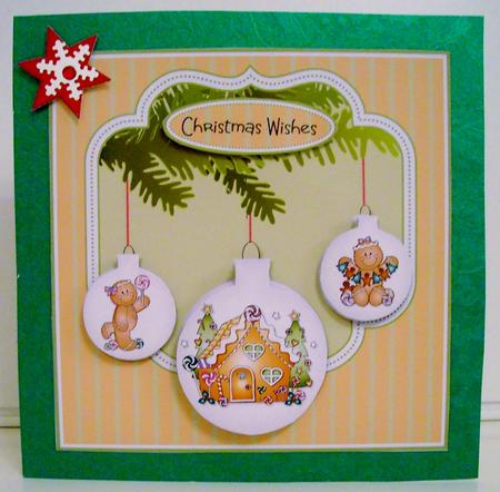Gingerbread Baubles Christmas Topper Mini Kit by Pam Stubley