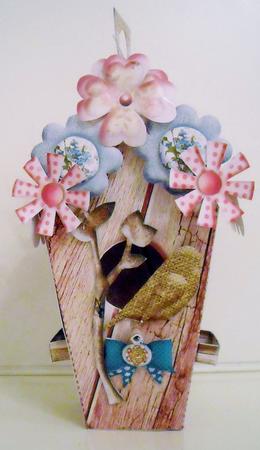 Shabby Chic Hanging Birdhouse/treat Box Decoration by Pam Stubley
