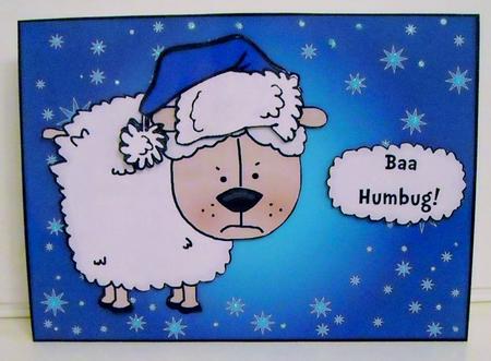 Funny Baa Humbug Christmas Sheep by Pam Stubley