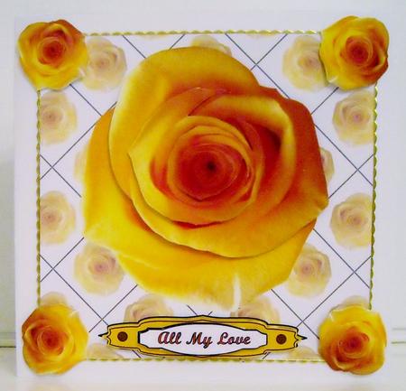 Yellow Rose 8x8 Decoupage Mini Kit by Pam Stubley