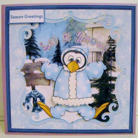 Happy Penguin Card and Decoupage by Pam Stubley