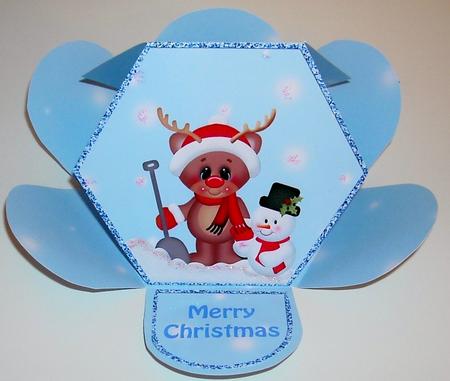Rudy and Frosty Hexagon Petal Card Kit by Pam Stubley