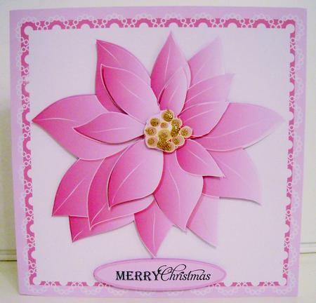 Pink Poinsettia Christmas Topper by Pam Stubley