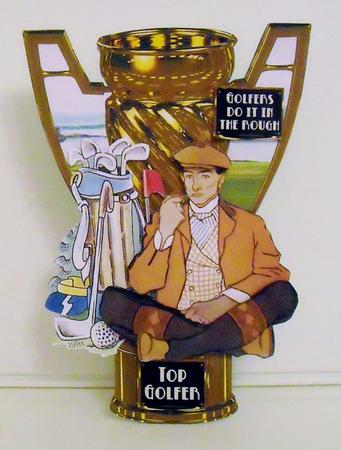 Male Golfer Trophy Shaped Card Mini Kit by Pam Stubley
