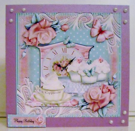 Shabby Chic Coffee Time Card Front Kit by Pam Stubley