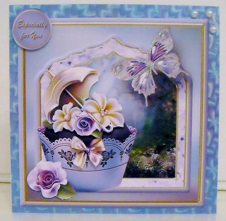 Cupcake Fancy Frame Card Front by Pam Stubley