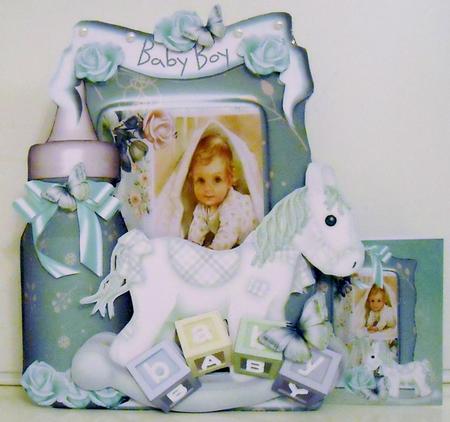 Stunning Baby Boy Photo and Toys Shaped Card Kit by Pam Stubley