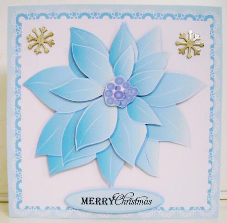 Poinsettia Blue Christmas Topper by Pam Stubley