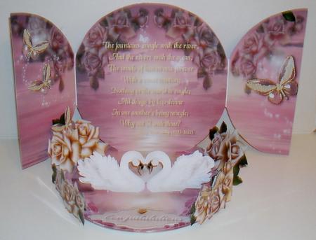Butterfly & Swan Lake Diorama Xl Easel Card by Pam Stubley
