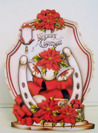 Cristmas Greetings with Red Poinssetias by Pam Stubley