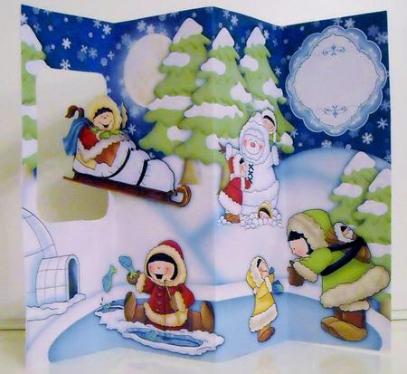 Eskimos Christmas Passing Through Aperture Card Kit by Pam Stubley