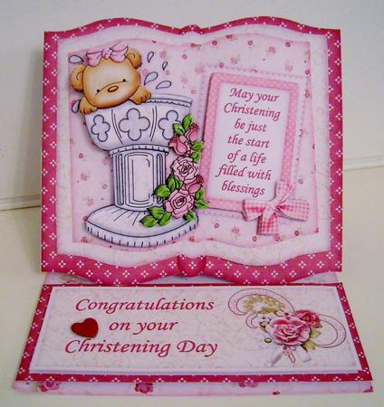 Christening Girl Baptism Bows Open Book Easel Kit by Pam Stubley