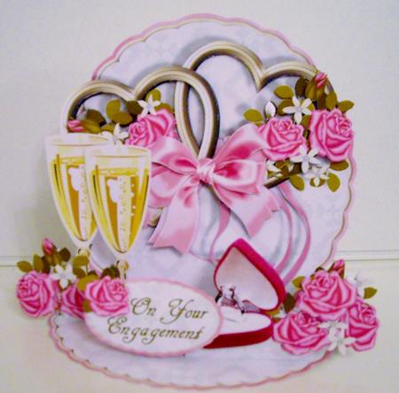 Giant Easel Tableau 3D Card Kit - Engagement Roses by Pam Stubley