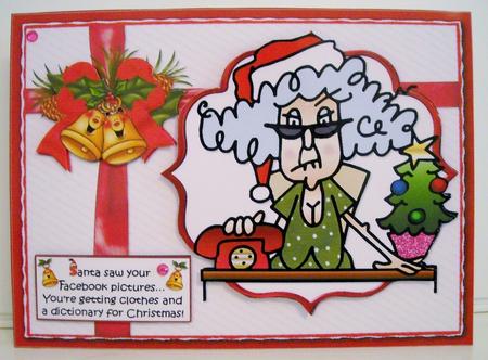 Stella Santa's Been Watching Quick Card by Pam Stubley