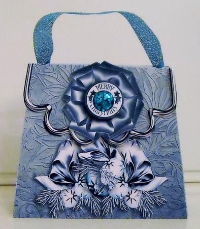 Handbag Gift Box Teal Christmas by Pam Stubley