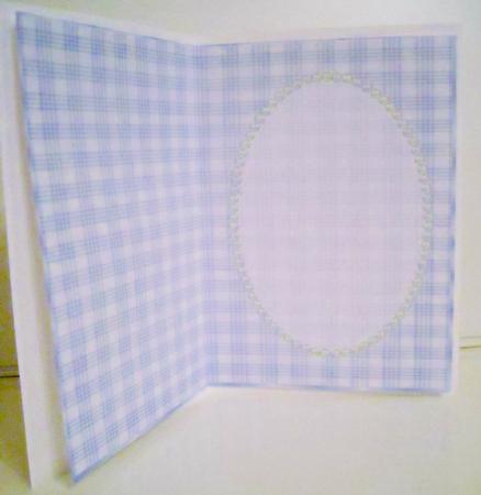Purple and White Plaid Insert, with Pearls by Pam Stubley