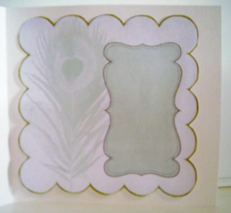 Silver Coloured Peacock 8in Scallop Insert Panel by Pam Stubley