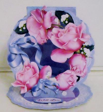 Cut-out Easel Tableau - Roses for You by Pam Stubley