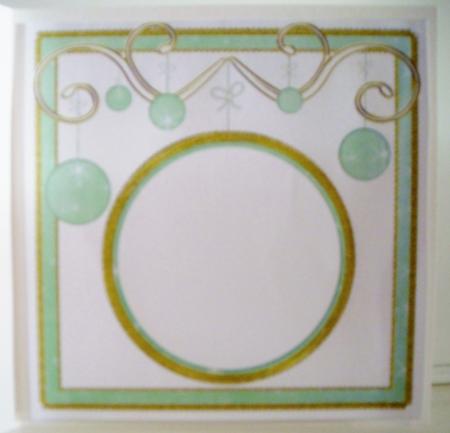 Green Star Twinkles Christmas Bauble 8in Insert Panel by Pam Stubley