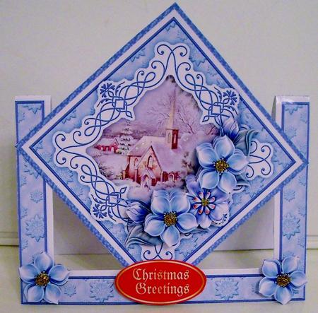Christmas Winter Church Diamond Front Mini Kit Decoupage 2 by Pam Stubley