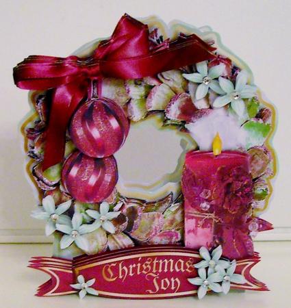 Shaped Card Mini-kit - Christmas Magenta by Pam Stubley