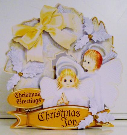 Shaped Card Mini-kit - Golden Baby Christmas Angels by Pam Stubley