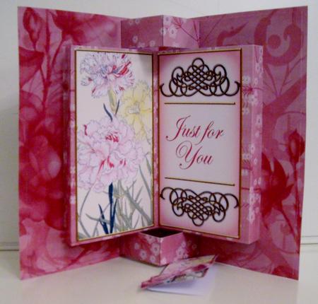 Pink Carnations Double Fold 3D Card Mini Kit by Pam Stubley