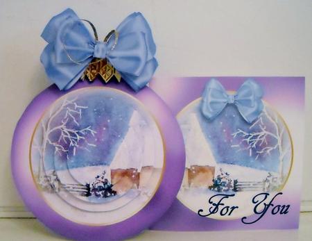 Christmas Bauble Card Double-sided Kit- Country Christmas by Pam Stubley