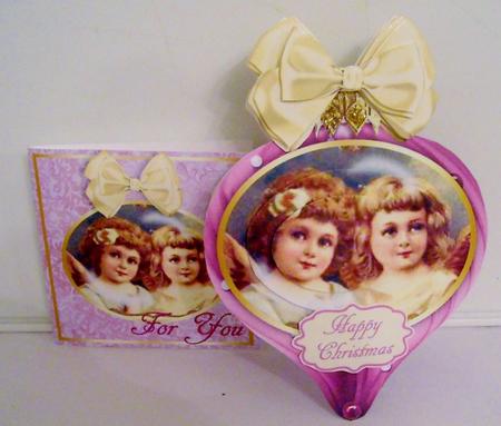 Christmas Bauble Card Double-sided Mini-kit-christmas Girls by Pam Stubley