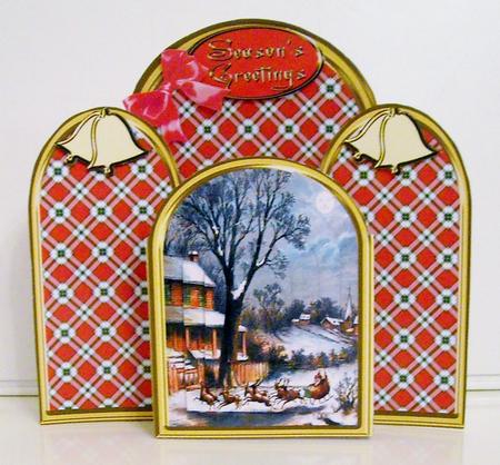 Archway Kit- Christmas Scene with Red Tartan by Pam Stubley