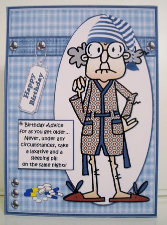 Gus Has Birthday Advice for the Older Gent Quick Card by Pam Stubley