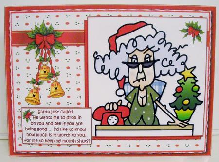 Stella Santa Just Called Quick Card by Pam Stubley